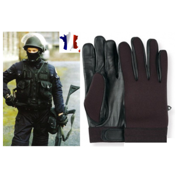 Gants en Néoprène + cuir spécial intervention "spécial fouille"