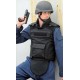 Gilet pare balles modèle ARMEE NOIR - Niveau IIIA avec protection entre jambe rétractable + protection du cou