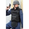 Gilet pare balles modèle ARMEE NOIR - Niveau IIIA avec protection entre jambe rétractable + protection du cou